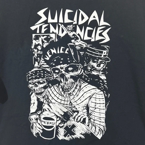 Gildan Black Graphic Tee with White Design - Picture 1 of 4